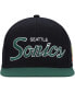 Men's Black Seattle SuperSonics Hardwood Classics MVP Team Script 2.0 Snapback Hat