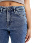 Noisy May Moni high waisted straight jeans in mid wash blue