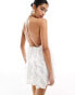 Pretty Lavish Hen open back ruffle mini dress in ivory