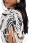 Accessorize tiger print beach kaftan in white