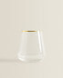 Bohemia crystal tumbler with gold rim