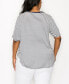 Plus Size Contrast Binding Scoop Neck Short Sleeve Top