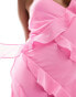 Forever New Petite ruffle halter neck maxi dress in pink