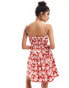 & Other Stories babydoll mini dress with pleated bodice in red floral print