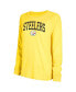 Women's Black, Gold Pittsburgh Steelers Raglan Long Sleeve T-shirt Shorts Lounge Set