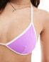 ASOS DESIGN contrast binding triangle bikini top in bright pink