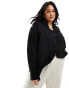 ASOS DESIGN Curve oversized shirt in cheesecloth in black