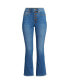 Plus Size Recover High Rise Button Front Kick Flare Crop Jeans