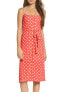 Ali & Jay 156498 Women's Polka Dot Midi Dress Scoop Neck Coral Sz. Small