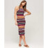 SUPERDRY Stripe Jersey Sleeveless Midi Dress