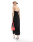 & Other Stories strapless maxi column dress in black