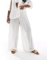 ASOS DESIGN Curve crinkle co-ord wide leg beach trouser in white