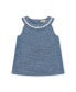 Toddler Girls Organic Sleeveless Ruffle Collar Chambray Button Back Top