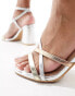 New Look block heel multistrap sandal in silver