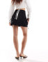 Ghospell bow detail cargo mini skirt in black