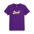 Puma Vintage Script Graphic Crew Neck Short Sleeve T-Shirt Womens Purple Casual