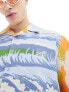 Santa Cruz wave print short sleeve revere shirt in multi