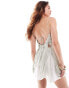 Mango sheer embellished cami in light grey