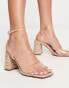 ASOS DESIGN Hilton barely there raffia block heeled sandals in clear