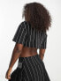 Tommy Jeans co-ord pinstripe crop t-shirt in black