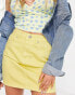 DTT Gabby high waist denim skirt in yellow