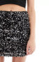 ASOS DESIGN sequin mini skirt in black