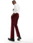 Shelby and Sons tailored trouser in cord in deep red co-ord