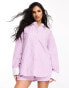 ASOS DESIGN Weekend Collective co-ord oversized shirt with colour blocking in pink stripe