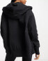 Nike mini swoosh oversized full zip hoodie in black and sail