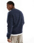 Hollister boxy fit space dye textured knit jumper in dark blue