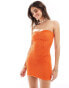 Bershka textured mini dress in orange