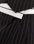 Extro & Vert tailored pinstripe trouser with asymmetric waistband in black co-ord