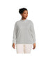 Women's Plus Size Long Sleeve Ottoman Mock Pullover Tee