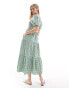 Nobody's Child Charlie midaxi dress in green gingham check