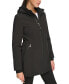 Womens Hooded Faux-Fur-Lined Anorak Raincoat