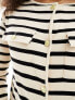 Mango stripe cardigan in off white