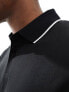 Selected Homme Leroy polo shirt with tipped collar in black