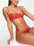 Bluebella Grace delicate eyelash lace non padded balconette bra in red