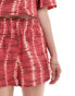 Rhythm sahara tie dye short co-ord in red