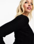 ASOS DESIGN Maternity crew neck ribbed jumper in black