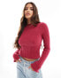 Cotton On baby boat neck fitted long sleeve knit jumper in tulip