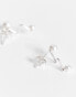 Kingsley Ryan sterling silver zig zag faux pearl climber earrings