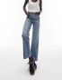 Topshop Petite Kort jeans in mid blue