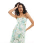 Forever New tiered midaxi dress in green and blue floral