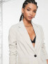 Topshop Tall co-ord fitted blazer in pale grey