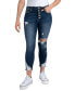 Juniors' Mid-Rise Distress Curvy Jeans