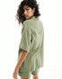 ASOS DESIGN cheesecloth shirt in olive