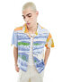 Santa Cruz wave print short sleeve revere shirt in multi