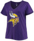 Women's Plus Size Justin Jefferson Purple Minnesota Vikings Name Number V-Neck T-shirt