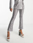 ASOS DESIGN Tall jersey sequin flare trouser in gunmetal